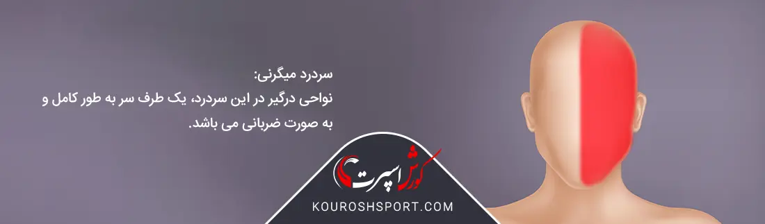 تصویر نواحی سردرد میگرنی