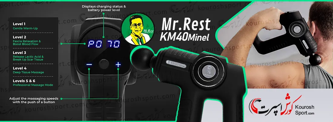 بررسی تخصصی گان ماساژ یا همان تفنگ ماساژور مستر رست Mr.Rest مدل KM40 Minel