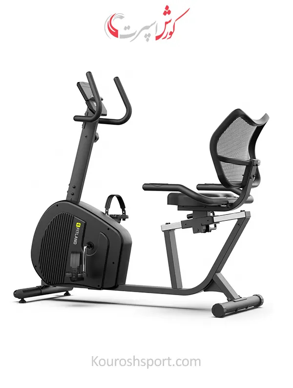 دوچرخه ثابت مبله نشسته پشتی دار خانگی فیت لند FitLand مدل YK-B1903R